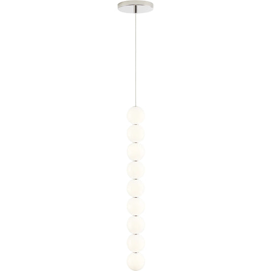 Orbet 9-Light Pendant by Visual Comfort & Co. in polished nickel. Made from steel or brass in a unique style.