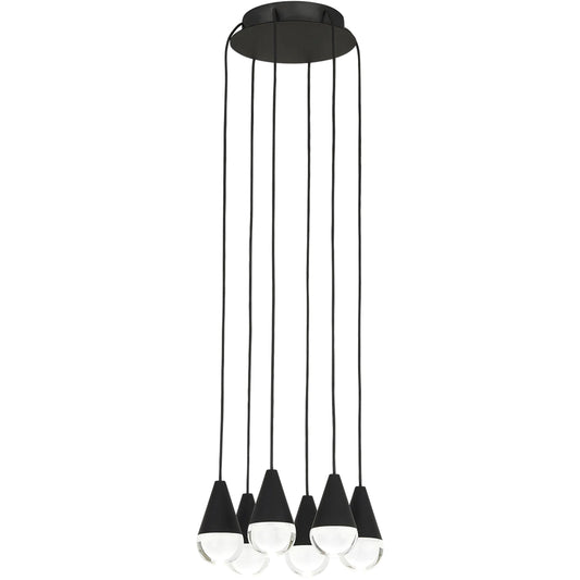 Cupola 6 Light Chandelier by Visual Comfort & Co. in nightshade black. Made from aluminum or brass in a modern style.