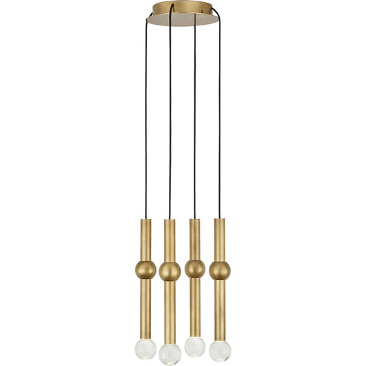 Guyed 4 Light Chandelier by Visual Comfort & Co.. Made from aluminum or brass in a unique style.