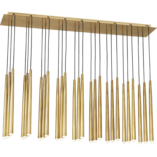 Pylon 27" Light Chandelier by Visual Comfort & Co.. Made from aluminum or brass in a unique style.