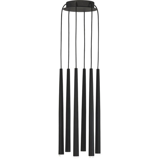 Pylon 6" Light Chandelier by Visual Comfort & Co. in nightshade black. Made from aluminum or brass in a unique style.