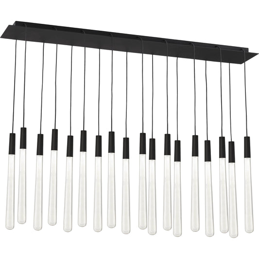 Pylon Crystal 18 Light Chandelier by Visual Comfort & Co. in nightshade black. Made from aluminum or brass in a unique style.