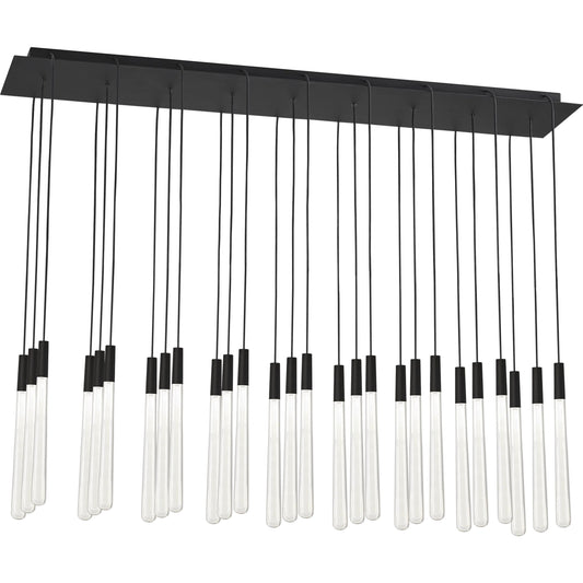 Pylon Crystal 27 Light Chandelier by Visual Comfort & Co. in nightshade black. Made from aluminum or brass in a unique style.