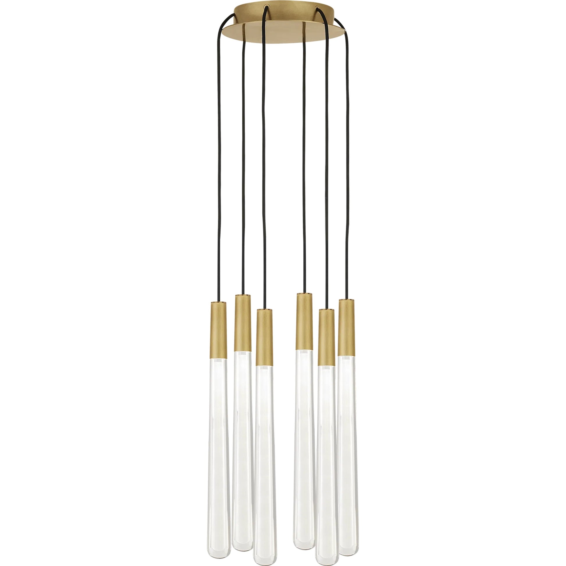 Pylon Crystal 6-Light Chandelier by Visual Comfort & Co. in nightshade black and nightshade black. Made from aluminum, crystal in a unique style.