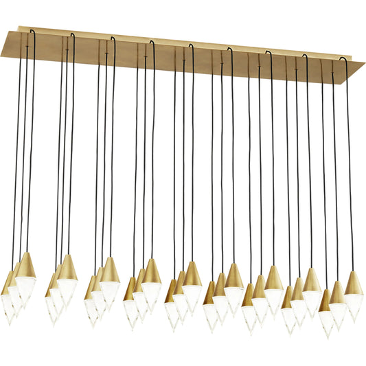 Turret 27-Light Chandelier by Visual Comfort & Co.. Made from aluminum or brass in a unique style.
