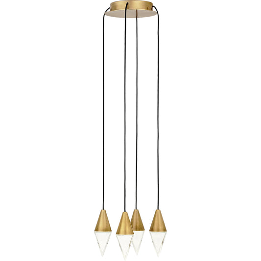 Turret 4-Light Chandelier by Visual Comfort & Co.. Made from aluminum or brass in a unique style.
