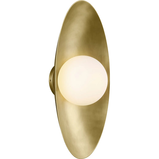 Joni 13" Gold Wall Sconce by Visual Comfort & Co. in plated brass. Made from aluminum in a unique style.