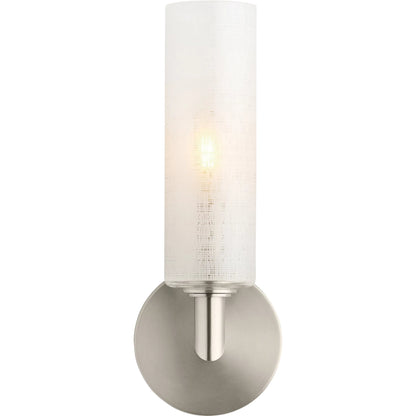 Vetra Wall Sconce by Tech Lighting in satin nickel. Made from glass in a modern style.