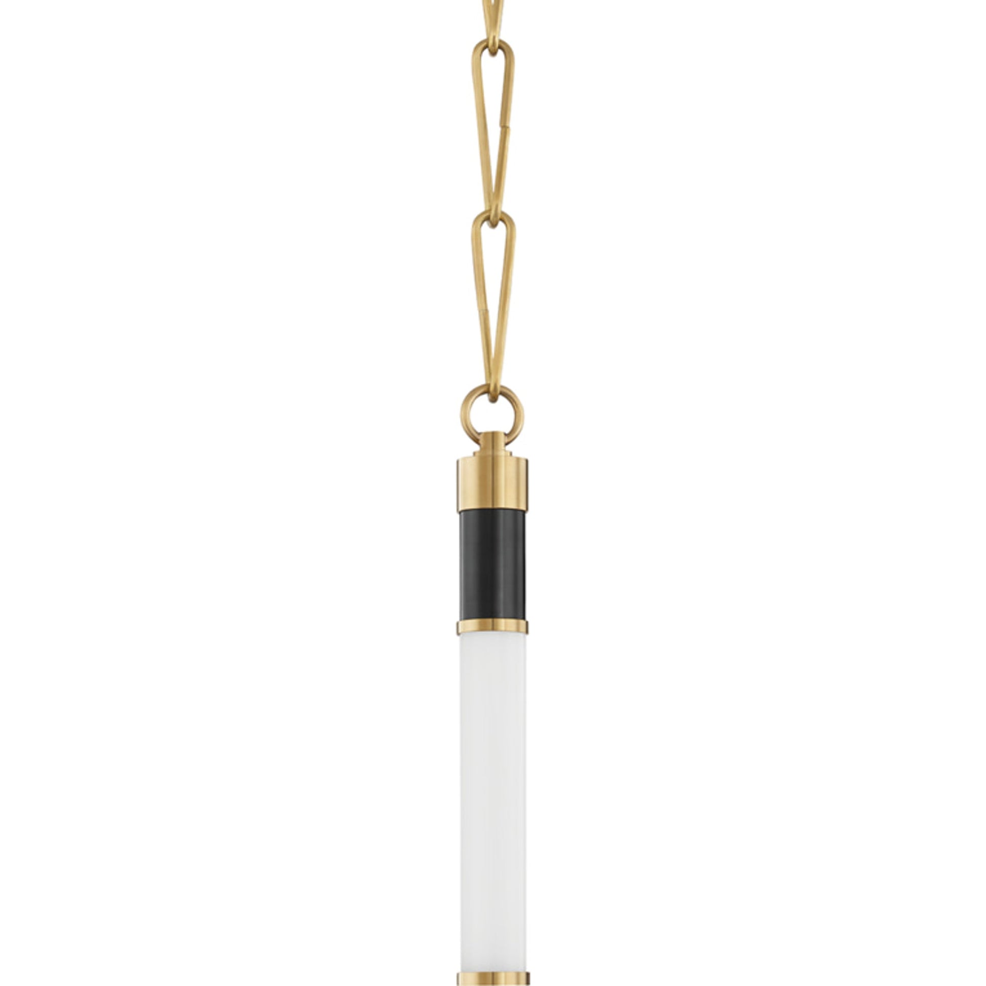 Huntington LED Pendant by Hudson Valley in aged old bronze. Made from brass in a modern style.
