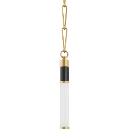 Huntington LED Pendant by Hudson Valley in aged old bronze. Made from brass in a modern style.