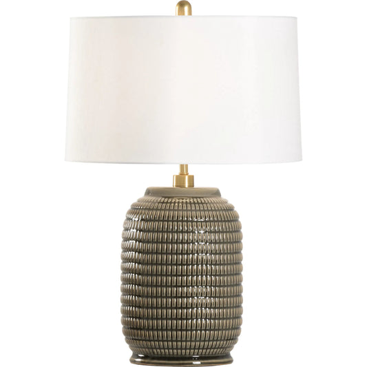 Cooper Table Lamp by Chelsea House in gray glaze. Made from unique in a unique style.