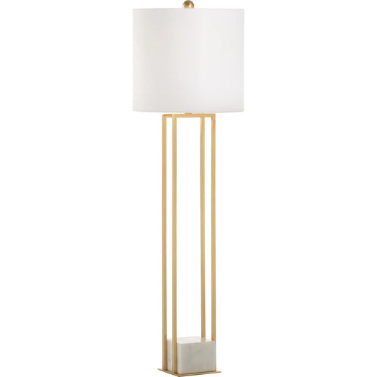 Tower Buffet Lamp by Chelsea House in brass, natural white. Made from unique in a unique style.