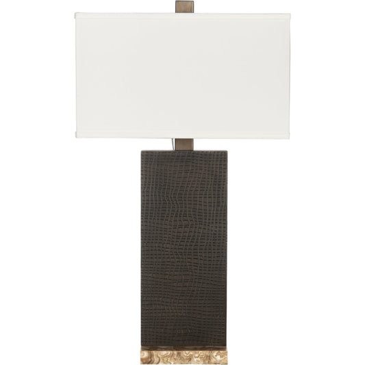 Laramie Metalic Lamp by Bradburn Home in chocolate. Made from metal in a unique style.