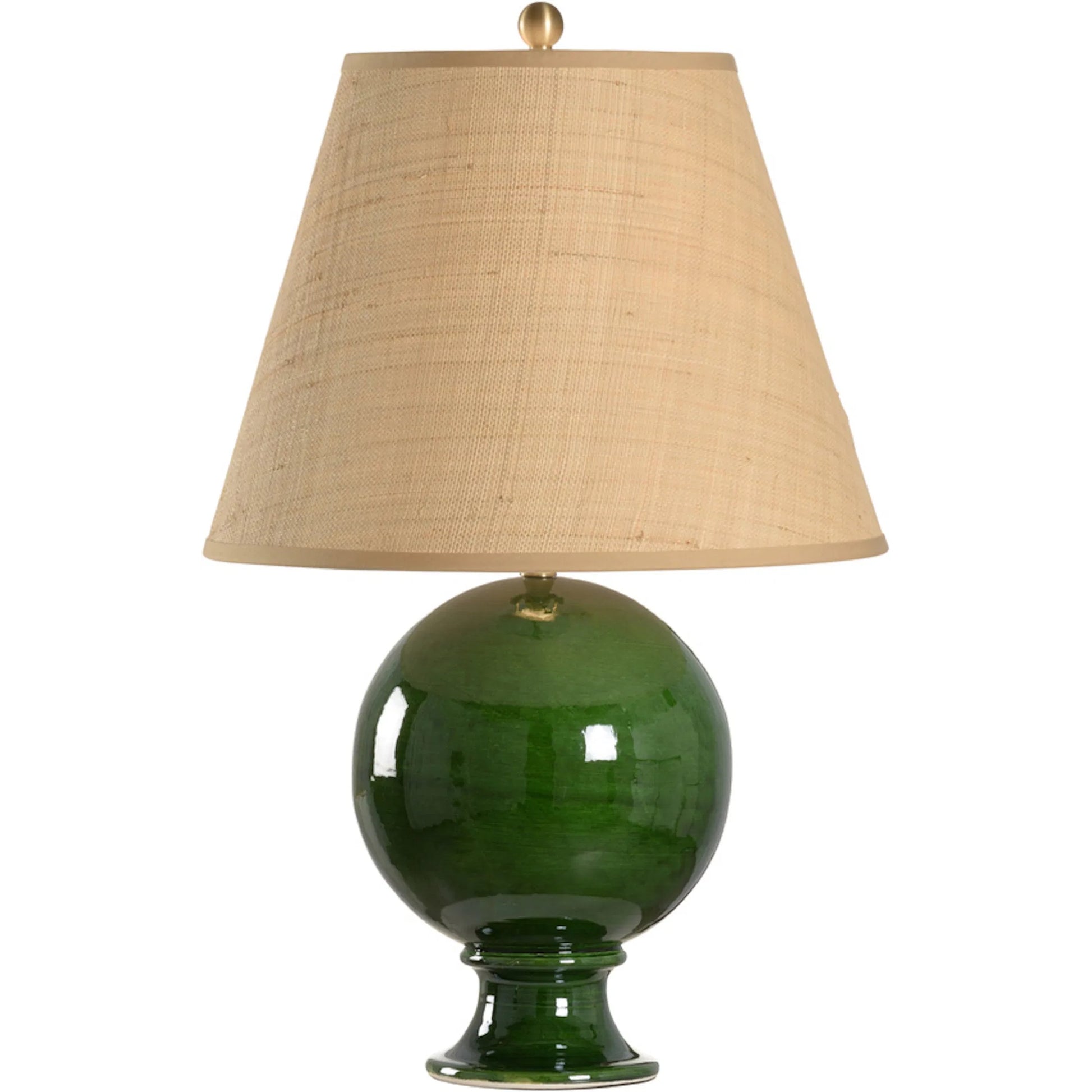 Sphere Table Lamp by Chelsea House in emerald green glaze. Made from unique in a unique style.