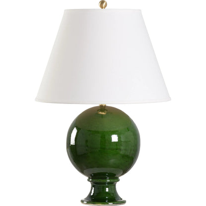 Sphere Table Lamp by Chelsea House in emerald green glaze. Made from unique in a unique style.