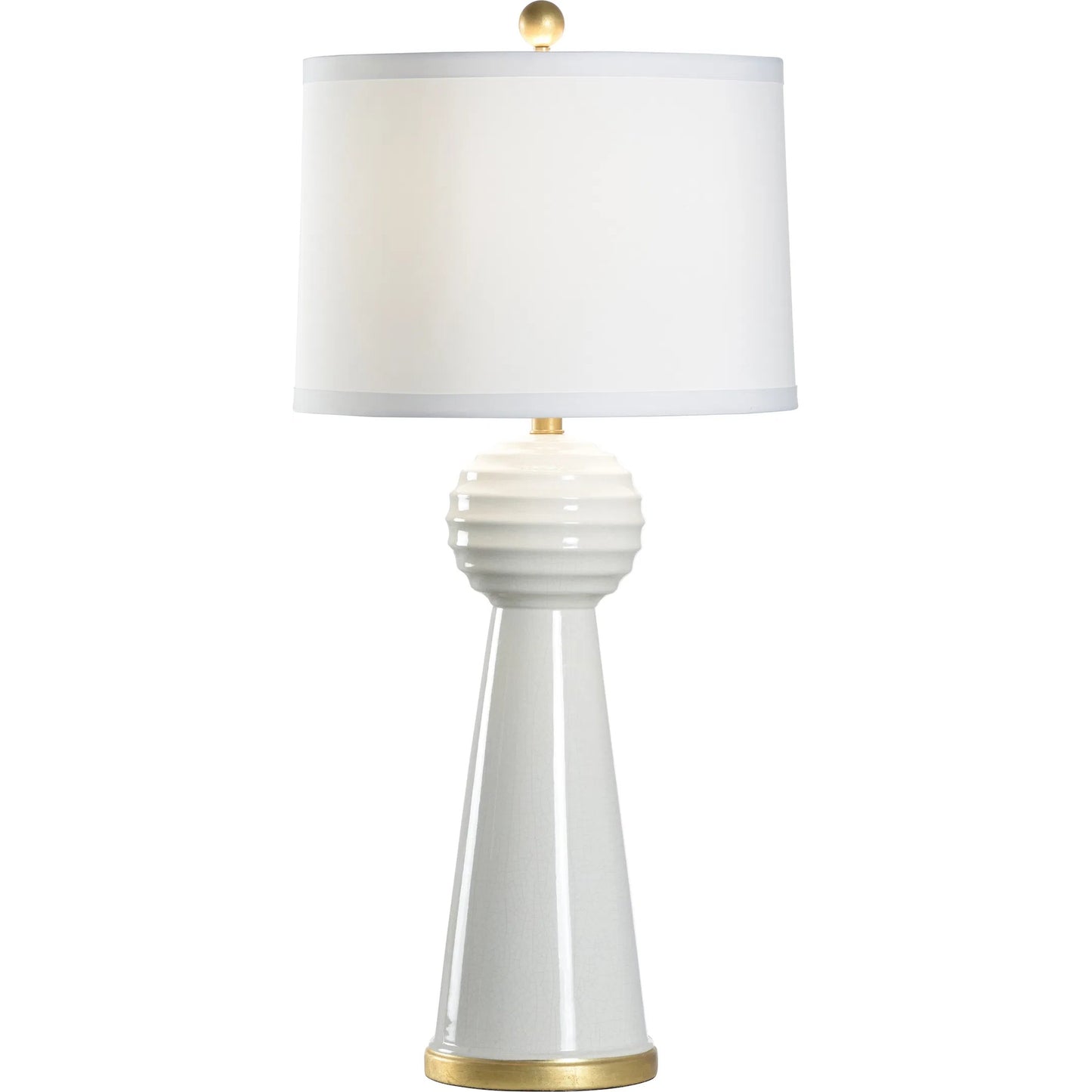001 SI-2334724 | Primary Silo | Bianco Table Lamp by Chelsea House in white, cream and cream crackled glaze, gold leaf. Made from unique in a modern style.