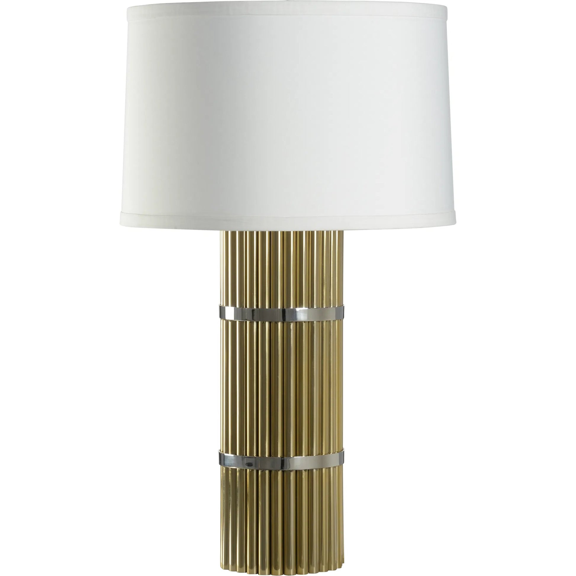 Douglas Table Lamp by Chelsea House in gold, silver and polished brass, polished nickel. Made from unique in a unique style.