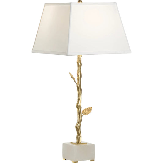 Limb and Leaf Lamp by Chelsea House in white, cream, gold and antique brass, natural white. Made from unique in a unique style.