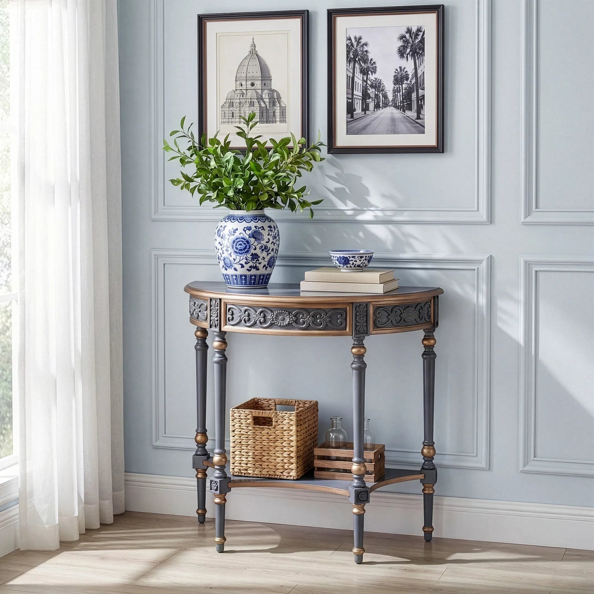 Danelle Console Table by Butler Specialty Company. Made from poplar wood, mdf, resin, cherry veneer in a unique style.
