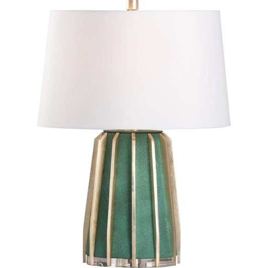 Shagreen Lamp by Chelsea House in turquoise, clear. Made from unique in a unique style.