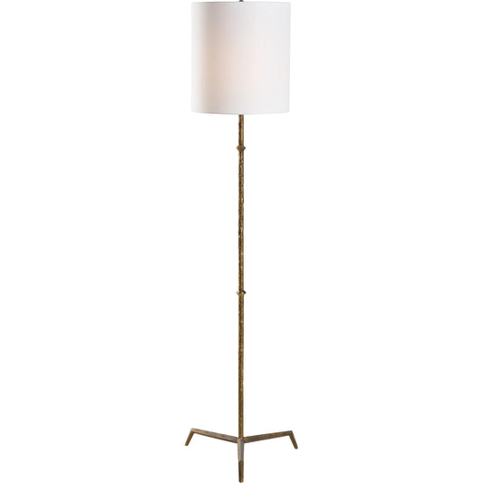 Textured Floor Lamp by Chelsea House in textured gilt. Made from unique in a unique style.