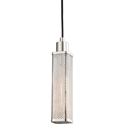 Gibbs Pendant by Hudson Valley in polished nickel. Made from steel in a modern style.