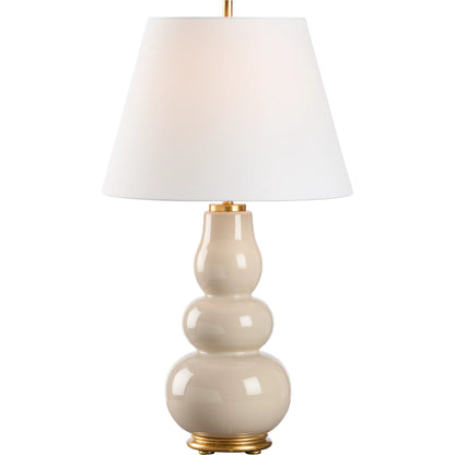 Denise Lamp by Chelsea House in beige glaze, gold leaf. Made from unique in a unique style.