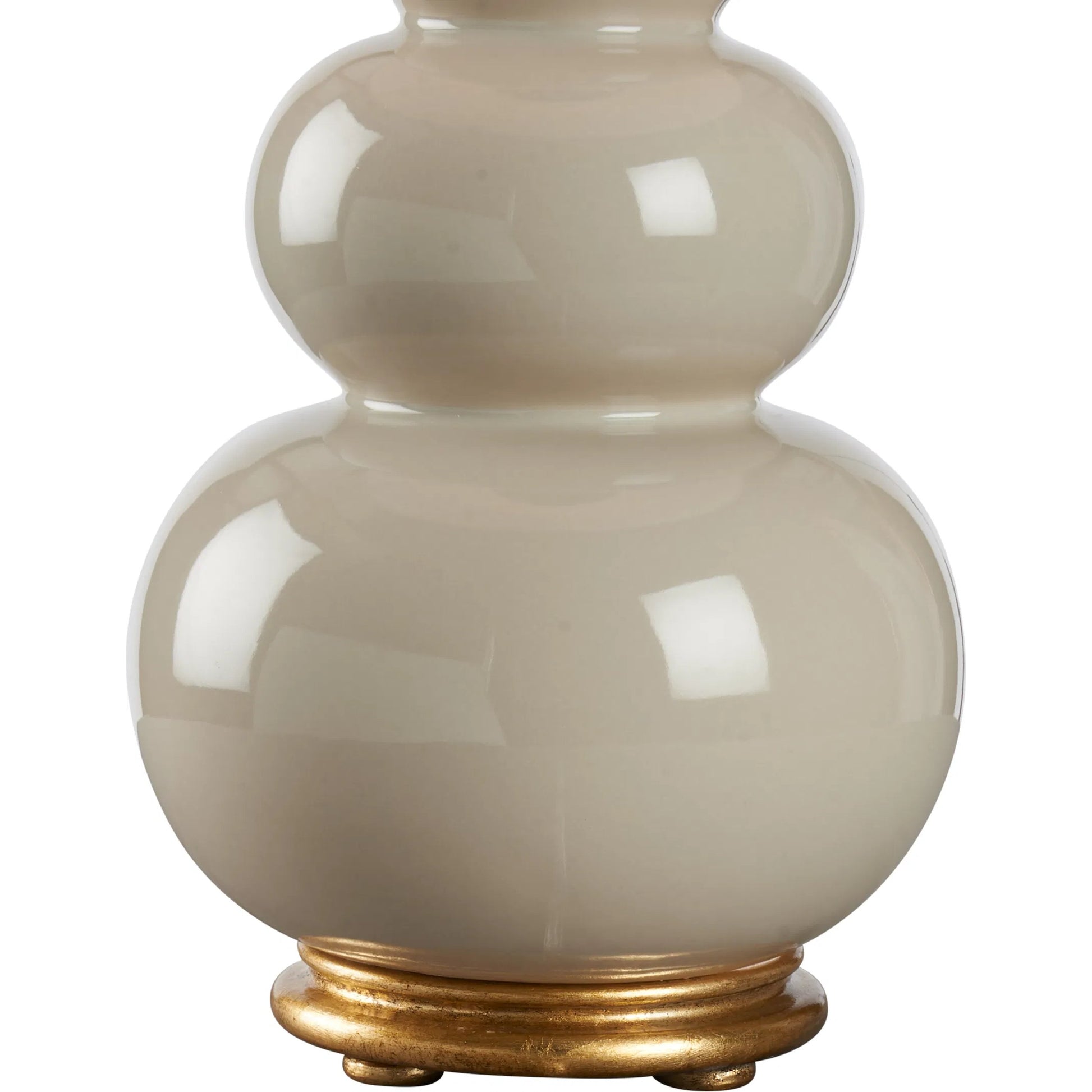 Denise Lamp by Chelsea House in beige glaze, gold leaf. Made from unique in a unique style.