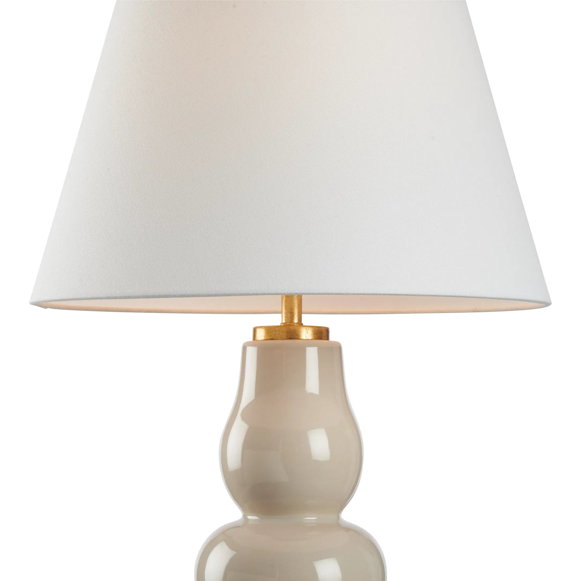 Denise Lamp by Chelsea House in beige glaze, gold leaf. Made from unique in a unique style.