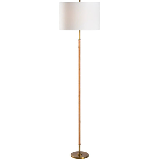 Amelia Rattan Floor Lamp by Chelsea House in natural, aged brass. Made from unique in a unique style.
