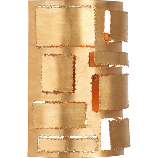 Pane Sconce by Chelsea House in gold leaf. Made from unique in a unique style.
