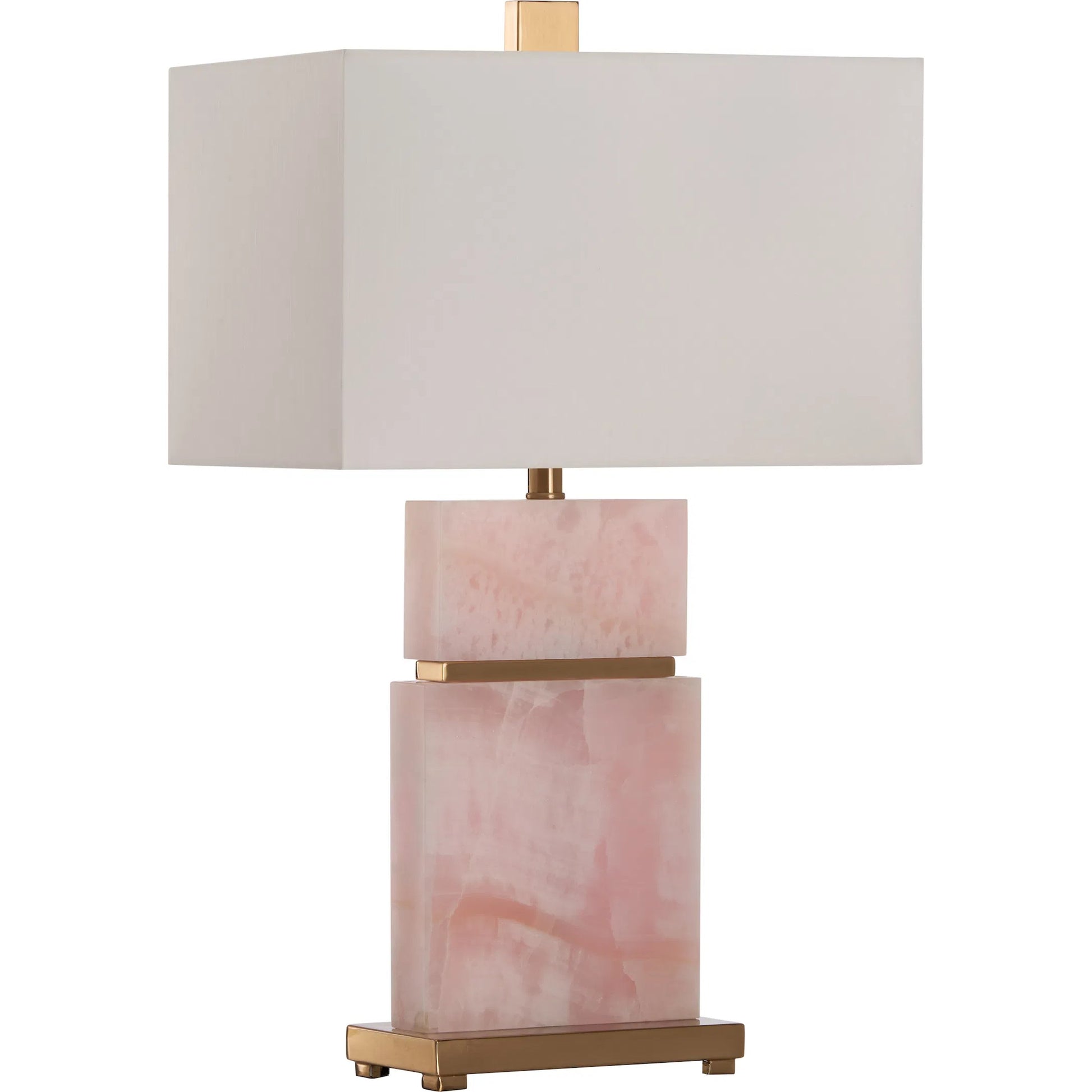 Rose Table Lamp by Chelsea House in natural pink, antique brass. Made from unique in a unique style.