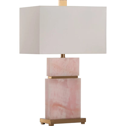 Rose Table Lamp by Chelsea House in natural pink, antique brass. Made from unique in a unique style.