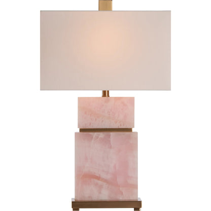 Rose Table Lamp by Chelsea House in natural pink, antique brass. Made from unique in a unique style.