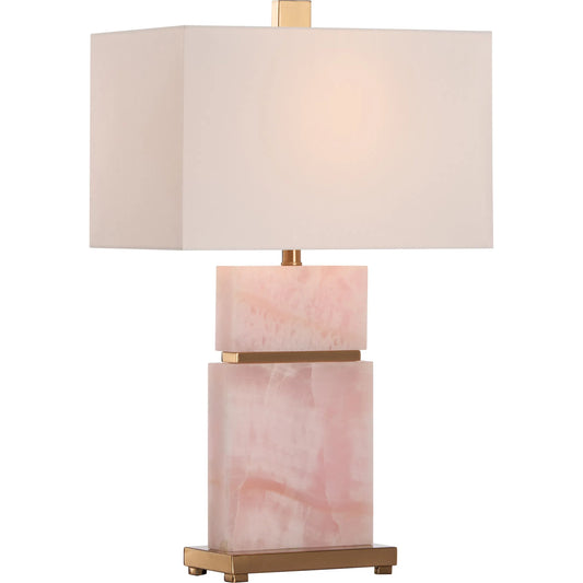Rose Table Lamp by Chelsea House in natural pink, antique brass. Made from unique in a unique style.