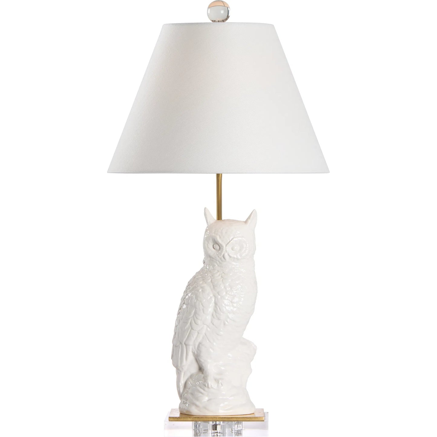 002 SI-2387744 | Additional Silo | Hoot Lamp by Chelsea House in white glaze, gold leaf, clear. Made from unique in a modern style.