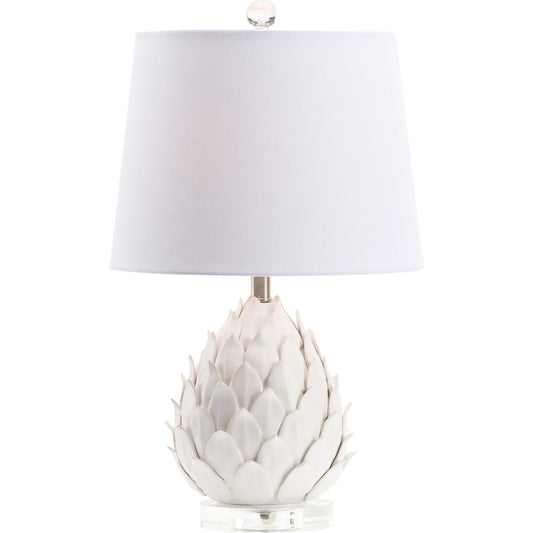 White Artichoke Lamp by Chelsea House in white glaze, clear. Made from unique in a unique style.