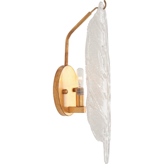 Leaf Sconce by Chelsea House in antique gold leaf, textured. Made from unique in a eclectic & global style.