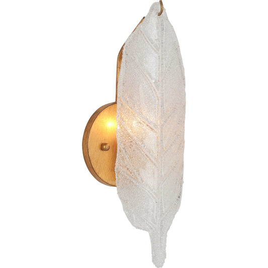 Leaf Sconce by Chelsea House in antique gold leaf, textured. Made from unique in a unique style.