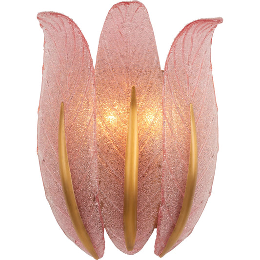 Everly Sconce by Chelsea House in pink, antique brass. Made from unique in a unique style.
