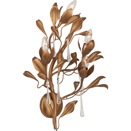 Bay Laurel Sconce by Chelsea House in antique gold. Made from unique in a unique style.
