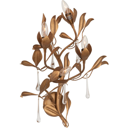 Bay Laurel Sconce by Chelsea House in antique gold. Made from unique in a unique style.