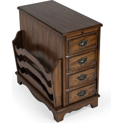 Gregory Magazine Table by Butler Specialty Company in dark brown and plantation cherry. Made from rubberwood solids, mdf, cherry veneer in a traditional style.