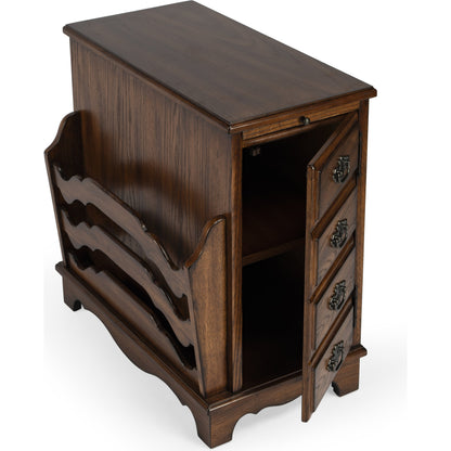 Gregory Magazine Table by Butler Specialty Company in dark brown and plantation cherry. Made from rubberwood solids, mdf, cherry veneer in a traditional style.