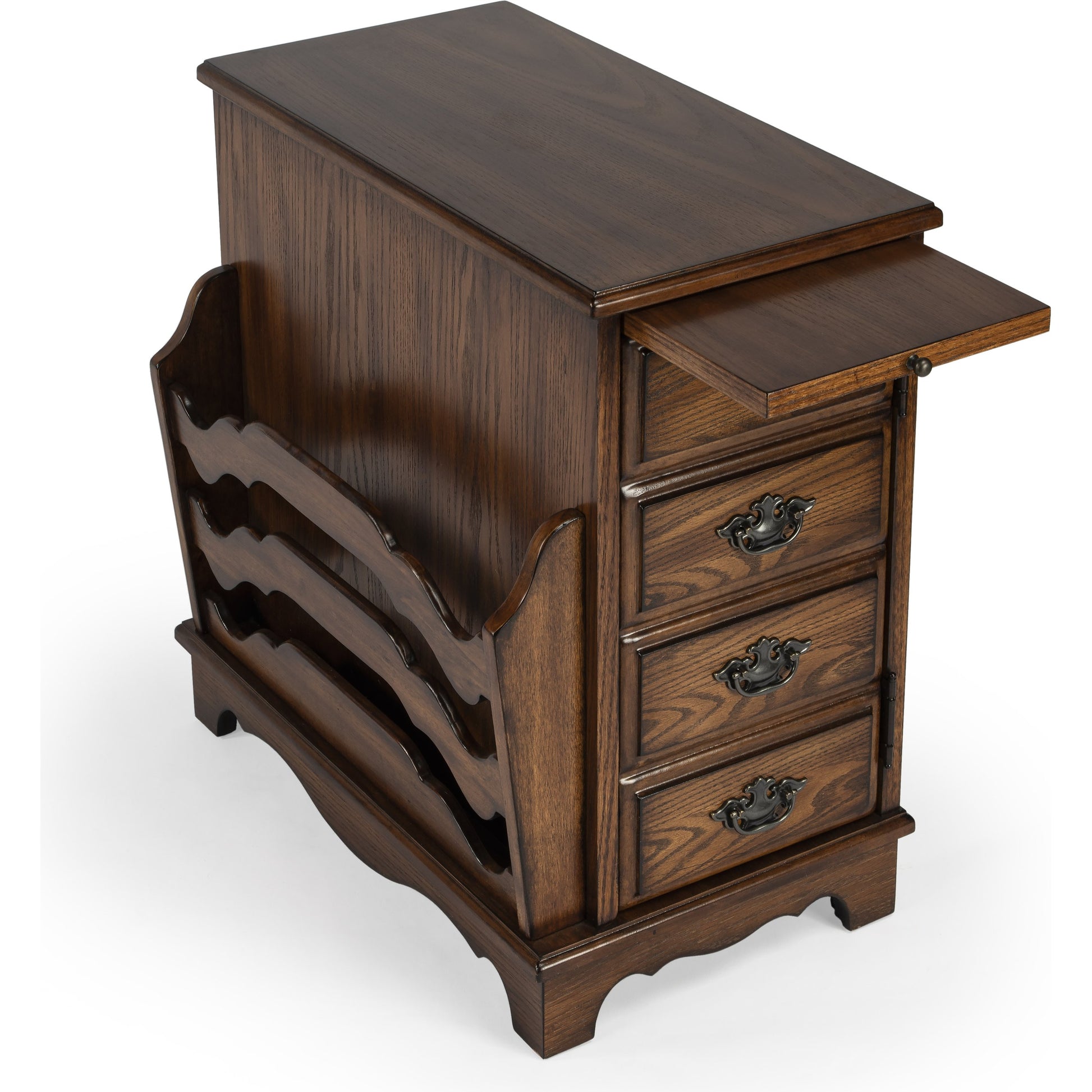 Gregory Magazine Table by Butler Specialty Company in dark brown and plantation cherry. Made from rubberwood solids, mdf, cherry veneer in a traditional style.
