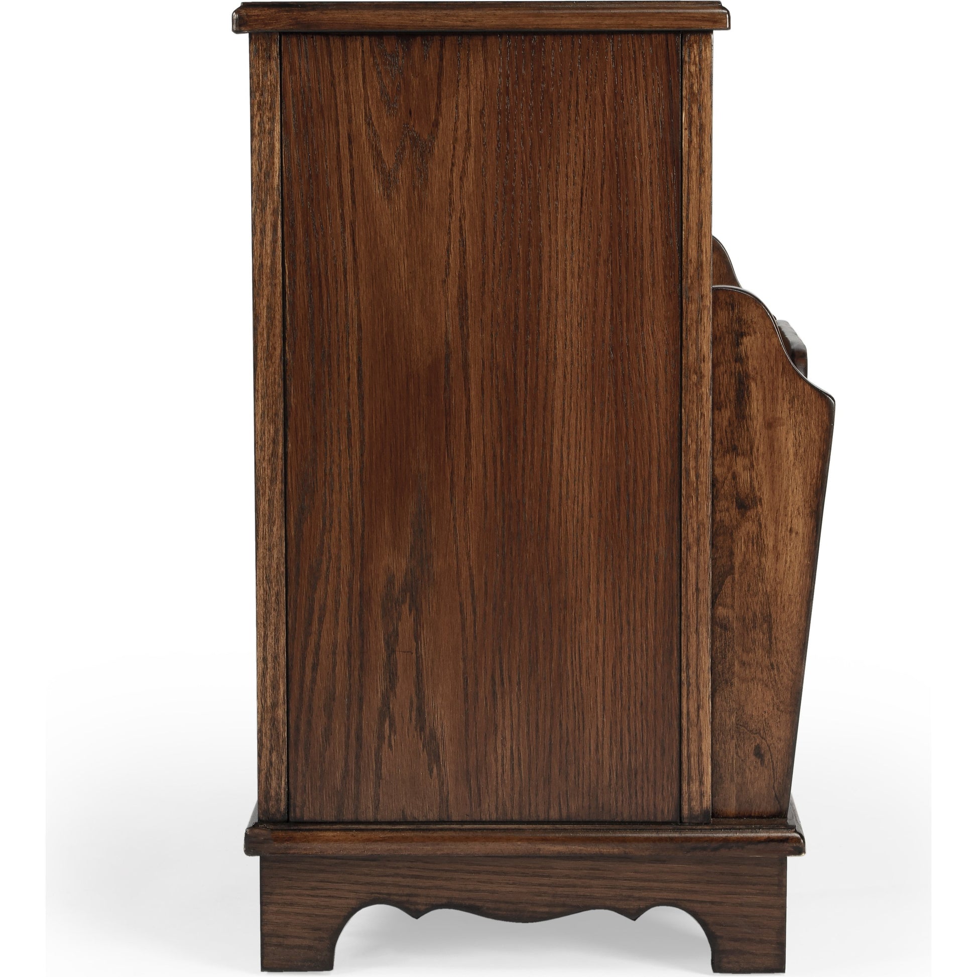Gregory Magazine Table by Butler Specialty Company in dark brown and plantation cherry. Made from rubberwood solids, mdf, cherry veneer in a traditional style.