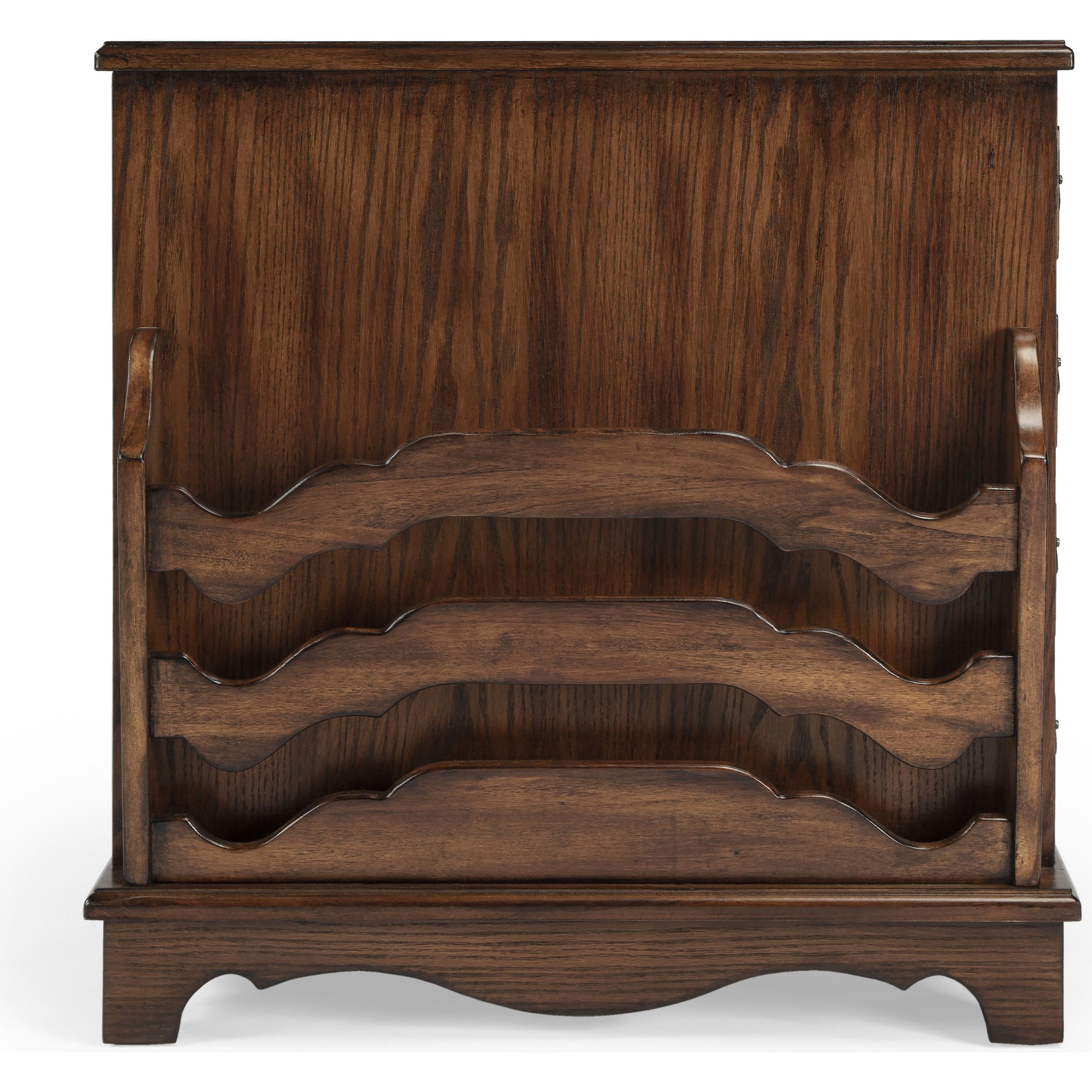Gregory Magazine Table by Butler Specialty Company in dark brown and plantation cherry. Made from rubberwood solids, mdf, cherry veneer in a traditional style.