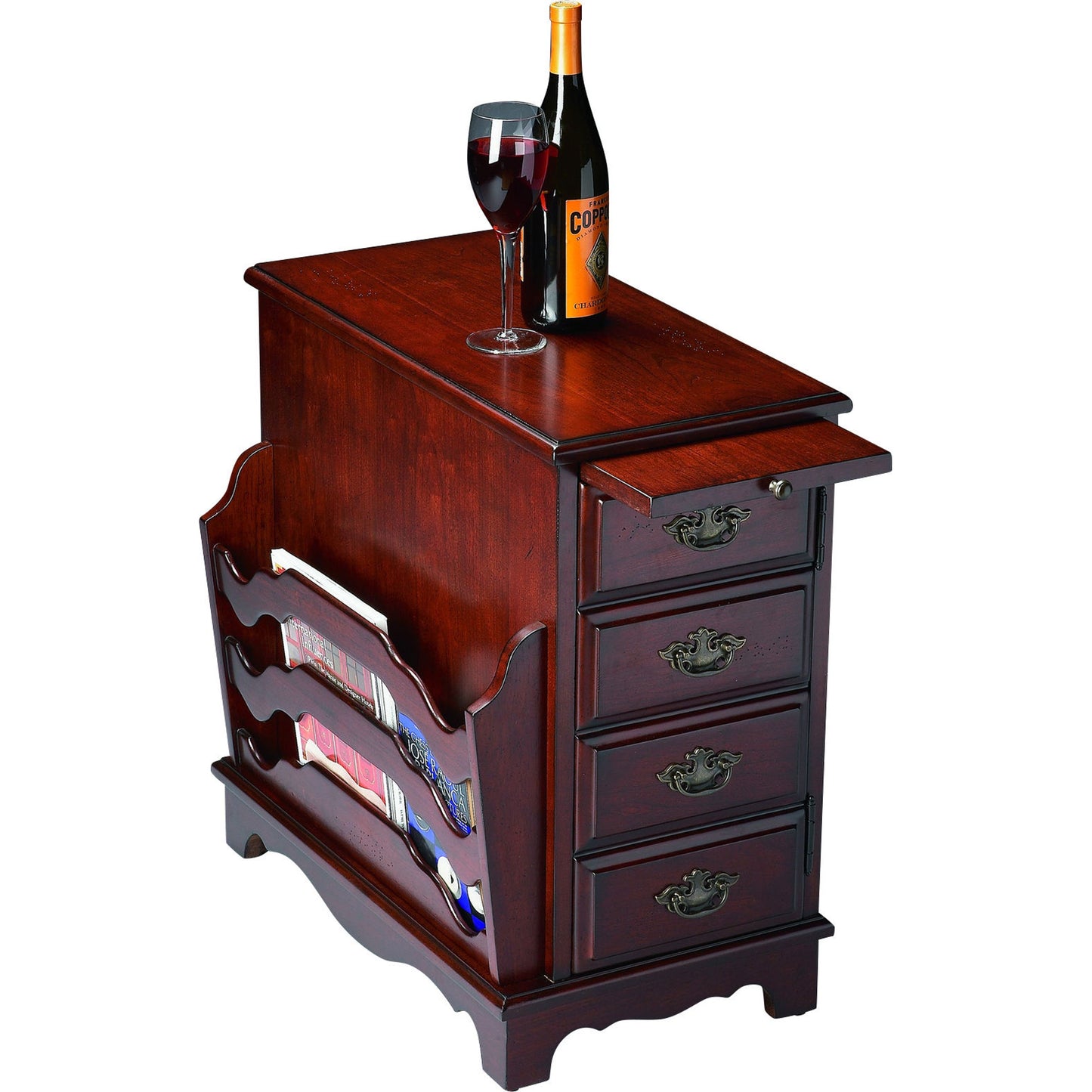 001 O-BUTLER-7038024 | Additional Silo | Gregory Magazine Table by Butler Specialty Company in dark brown and plantation cherry. Made from rubberwood solids, mdf, cherry veneer in a traditional style.