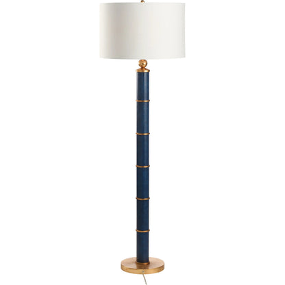 Leather Floor Lamp by Chelsea House in blue, gold leaf. Made from unique in a traditional style.