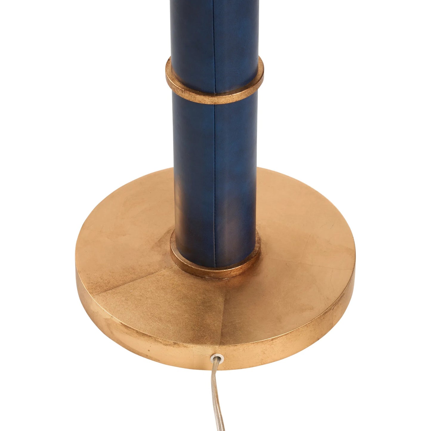 002 SI-2387762 | Closeup | Leather Floor Lamp by Chelsea House in blue, gold leaf. Made from unique in a traditional style.